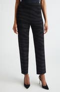 ST. JOHN Isabel Metallic Zebra Jacquard Santa Roma Knit Pants