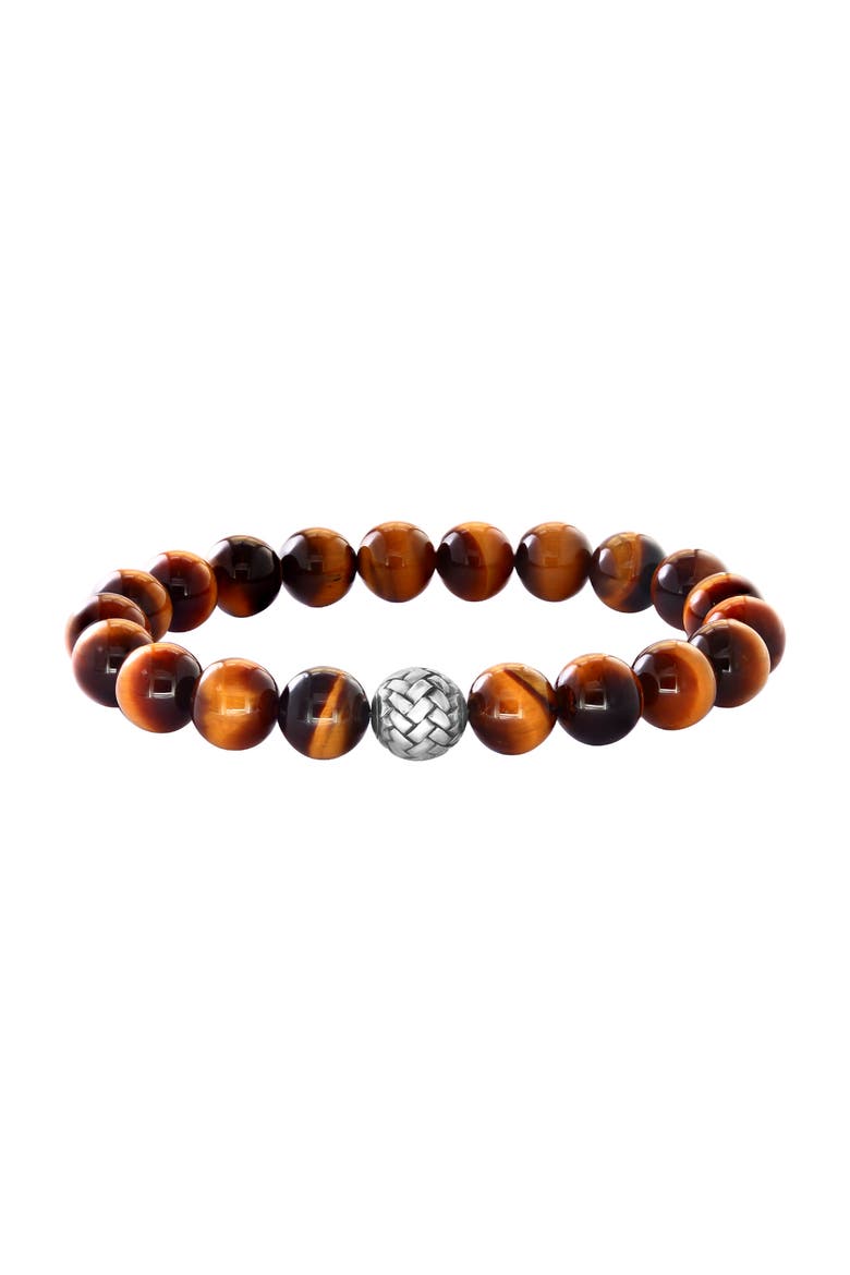 925 Sterling Silver ,Tiger Eye,Onyx Bracelet, Alternate, color, Sterling Silver