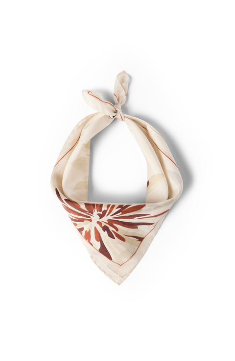 Bloom print pongee foulard
