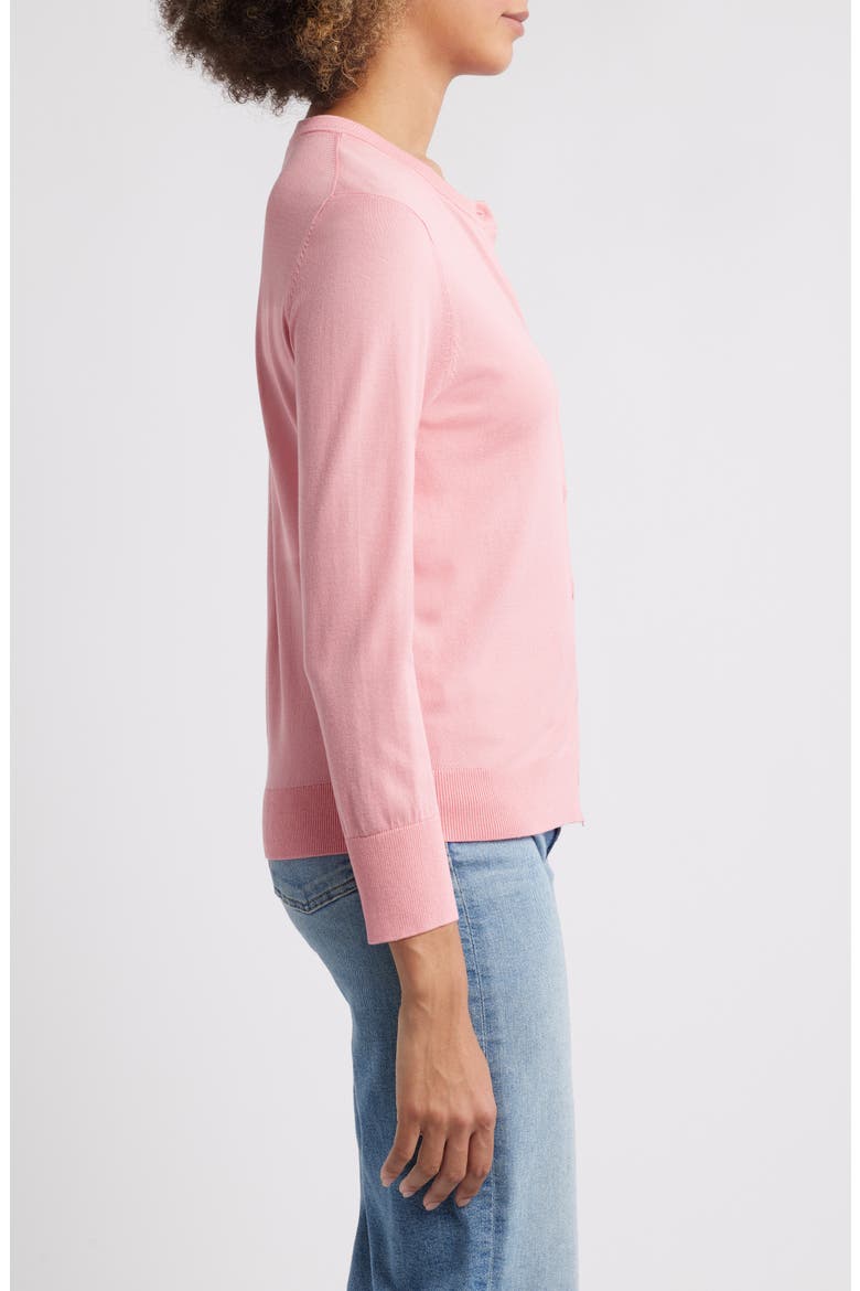 Crewneck Cardigan, Alternate, color, PINK GERANIUM