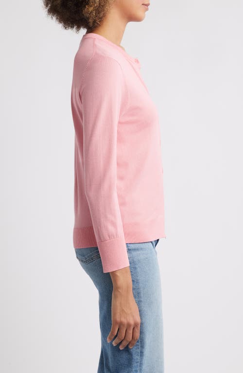 Shop Caslonr Caslon(r) Crewneck Cardigan In Pink Geranium