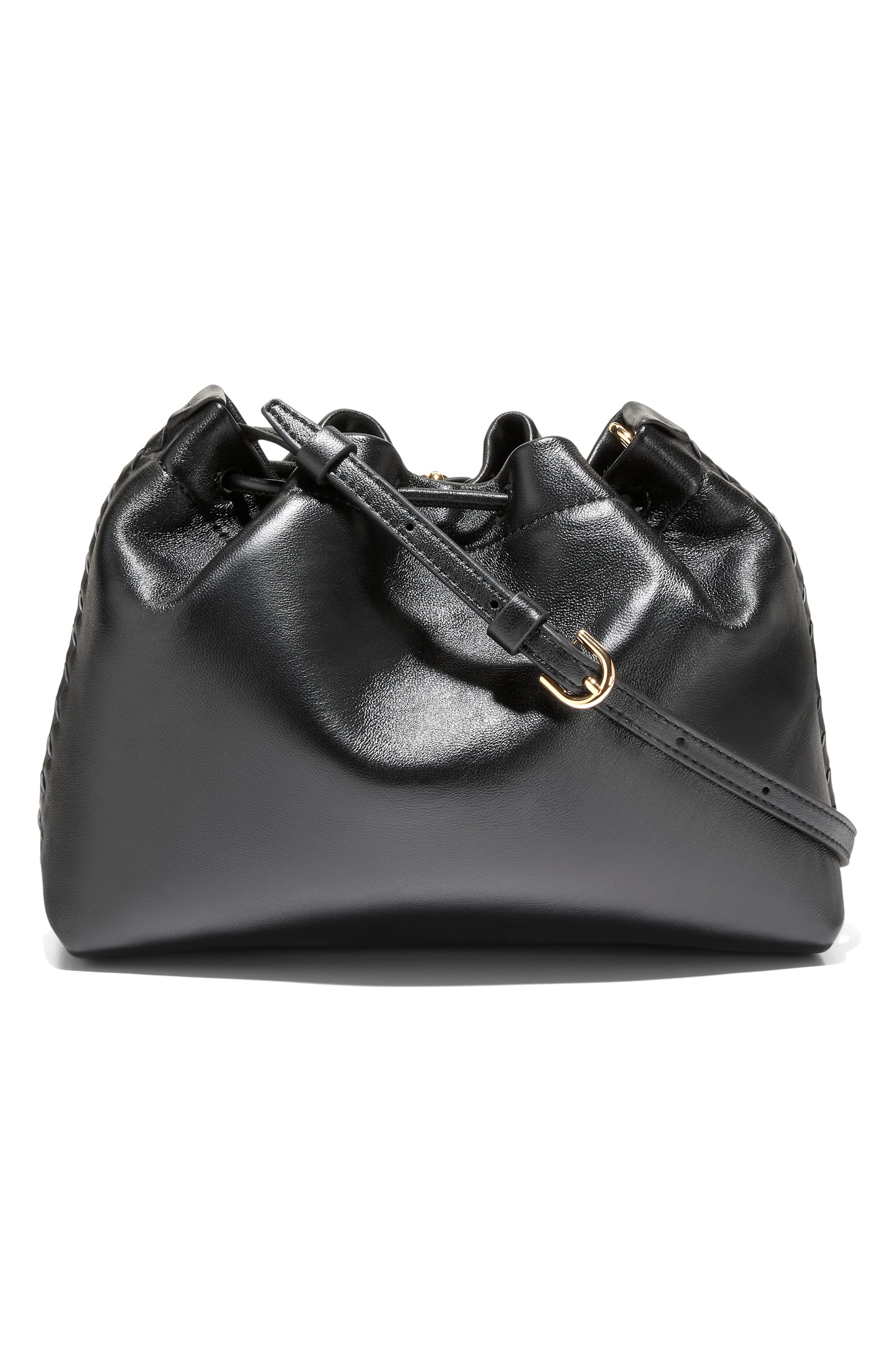 Cole Haan Mini Isabella Leather Crossbody Bag, Alternate, color, Black