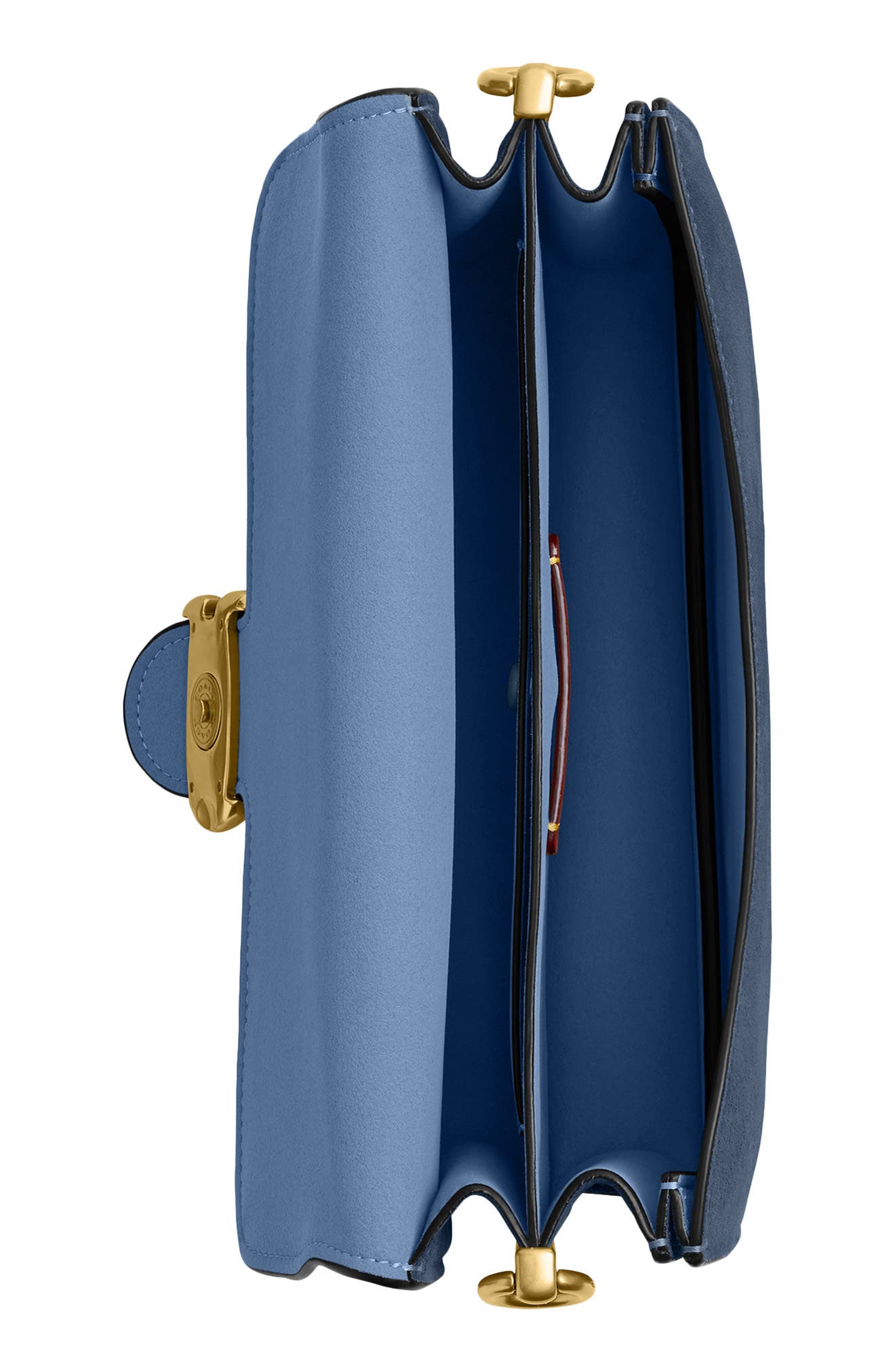 COACH Chain Tabby Suede Shoulder Bag, Alternate, color, Light Denim