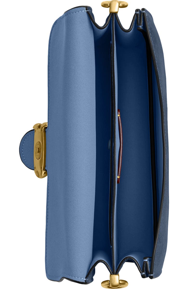 COACH Chain Tabby Suede Shoulder Bag, Alternate, color, Light Denim