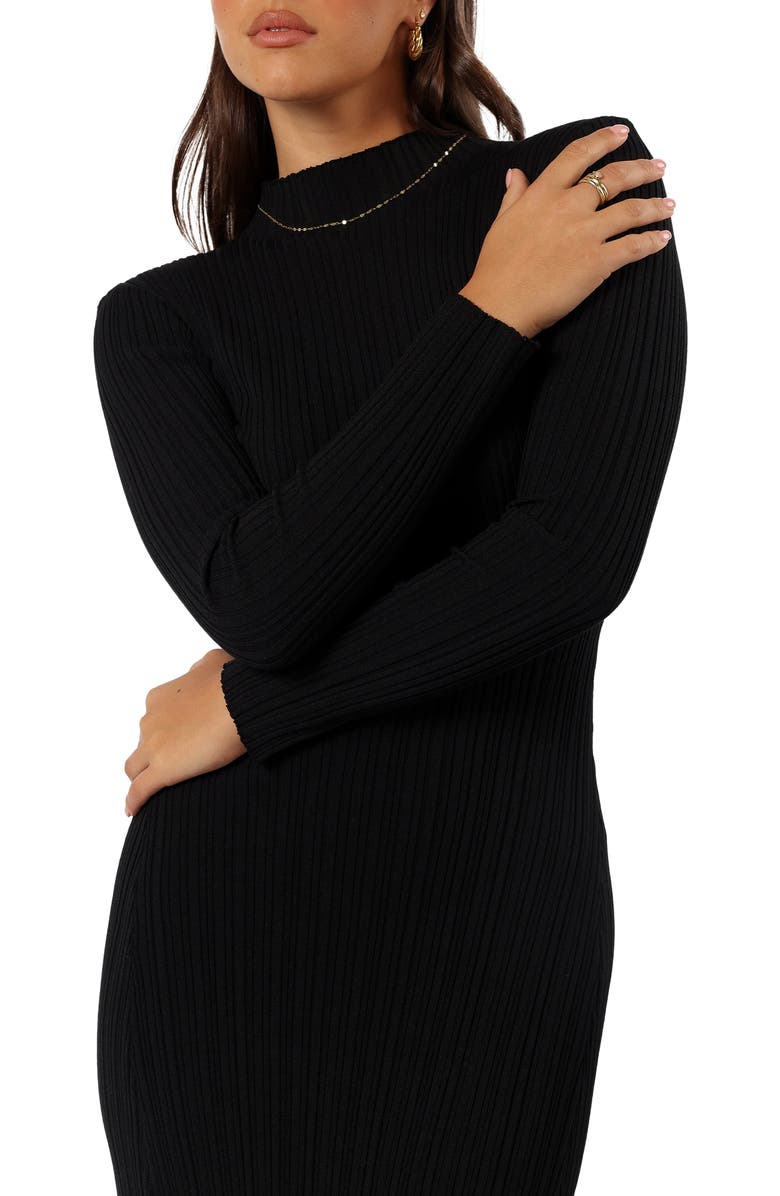 Petal & Pup Briar Long Sleeve Midi Dress, Alternate, color, Black