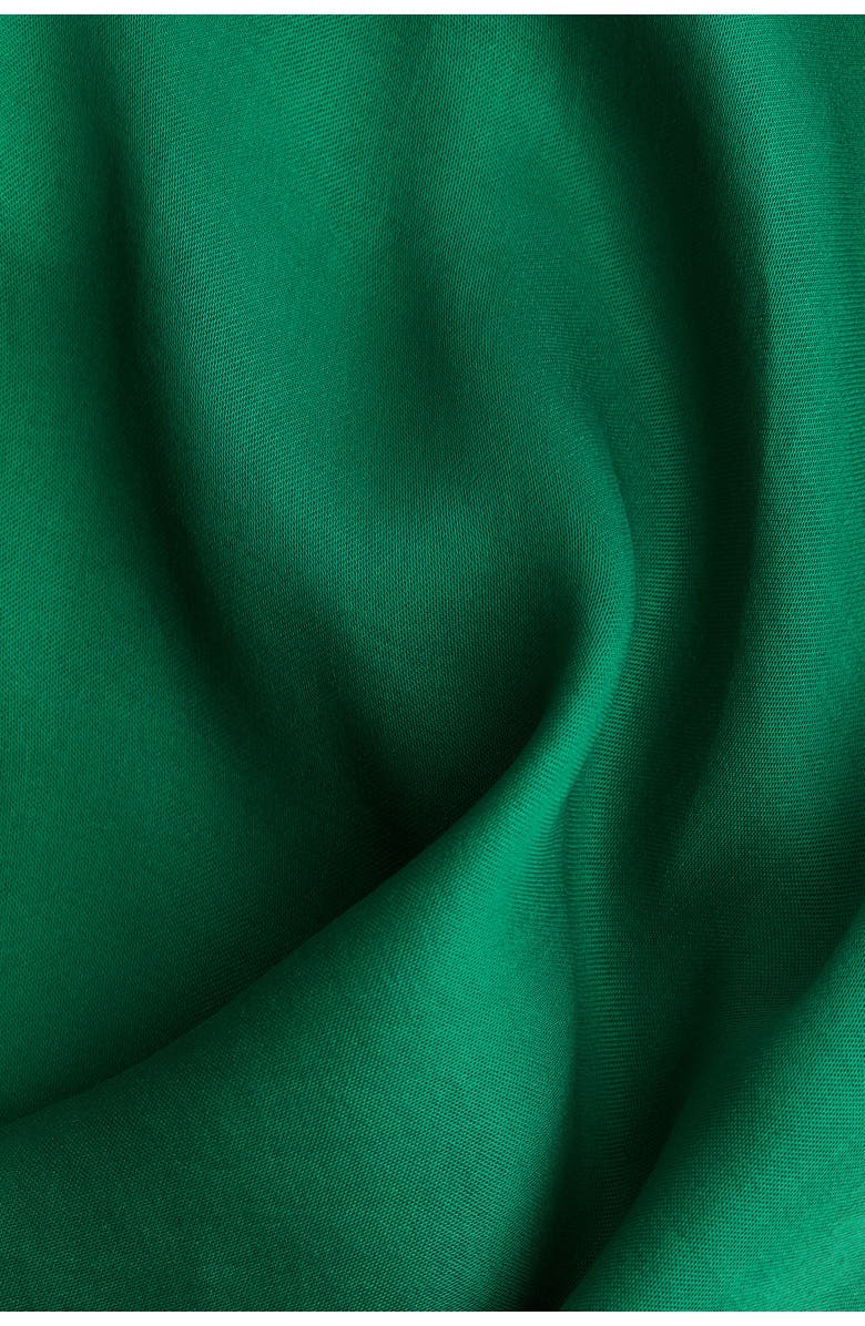 H&M Flared Satin Dress, Alternate, color, Green