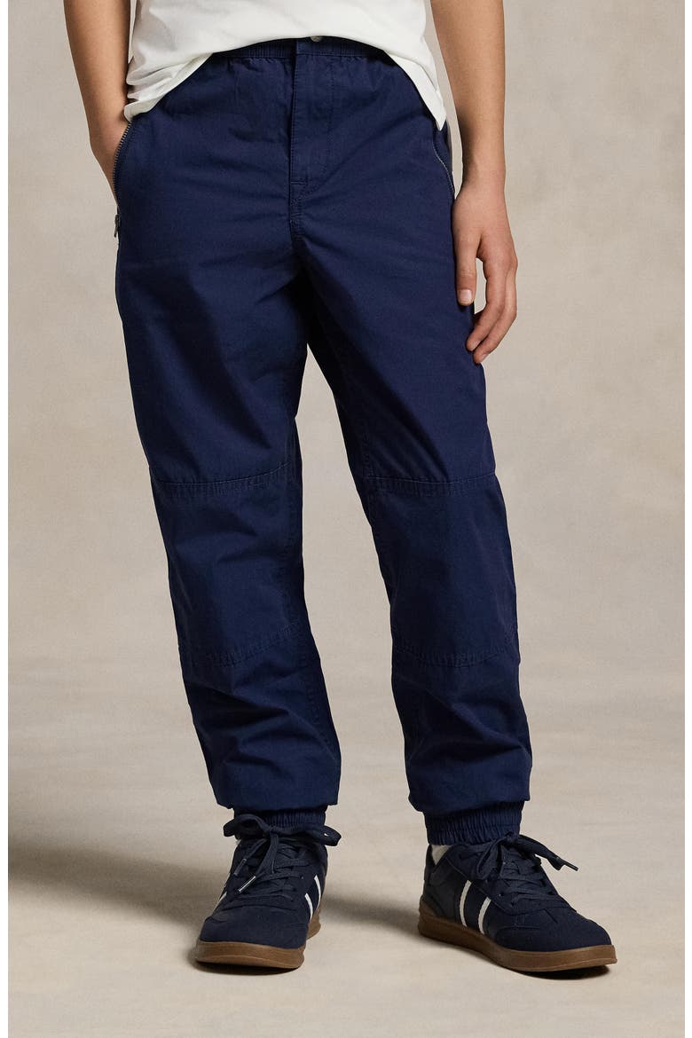 Kids' Cotton Poplin Jogger Pants, Main, color, NAVY