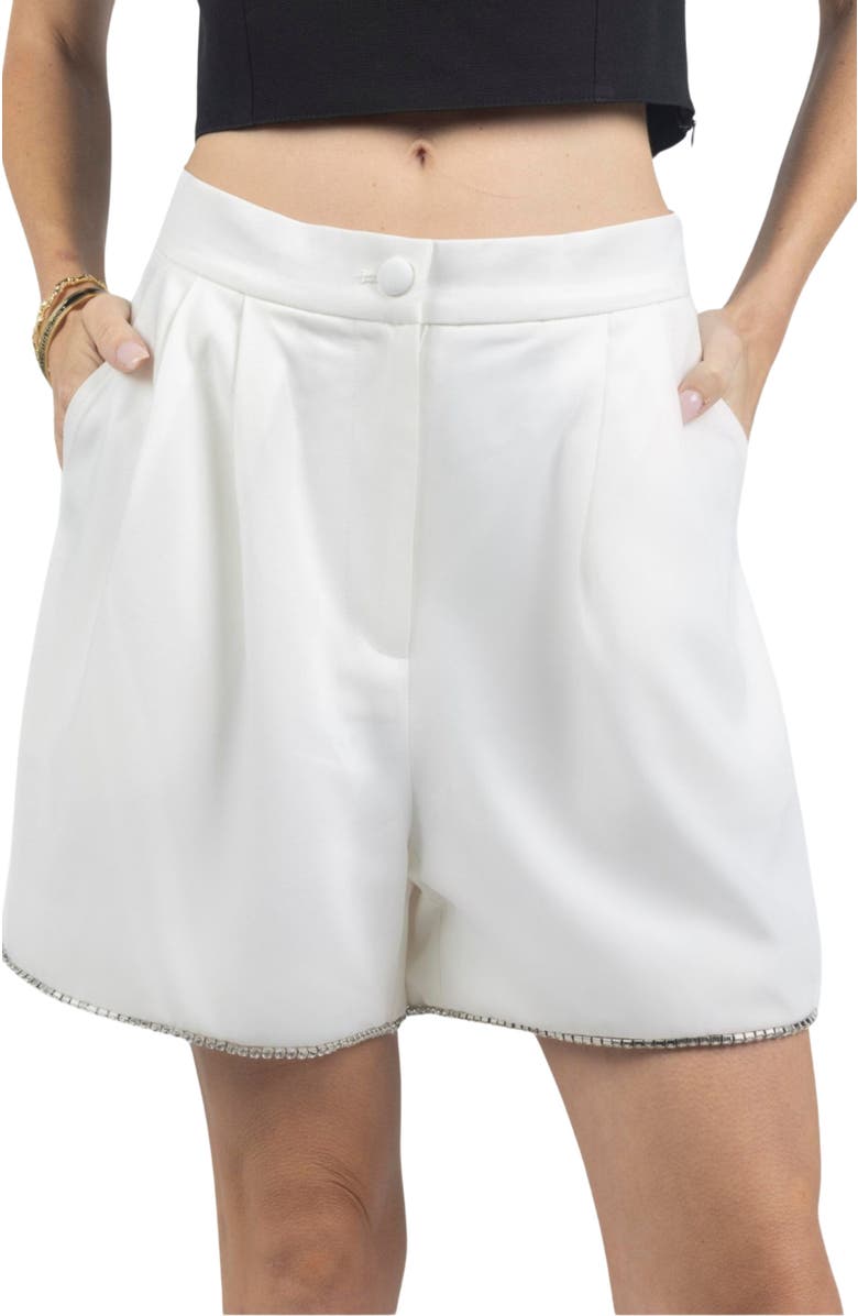 AKALIA Melissa Rhinestone Oversized Shorts, Alternate, color, 