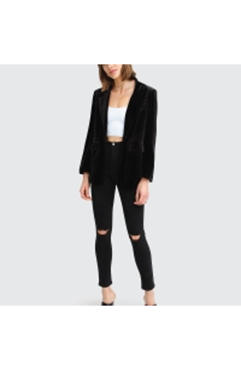 Belle & Bloom Eternity Velvet Blazer, Alternate, color, Black