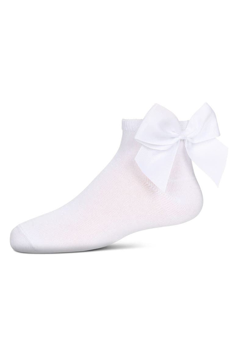 Bow-on-Back Anklet Sock, Main, color, White