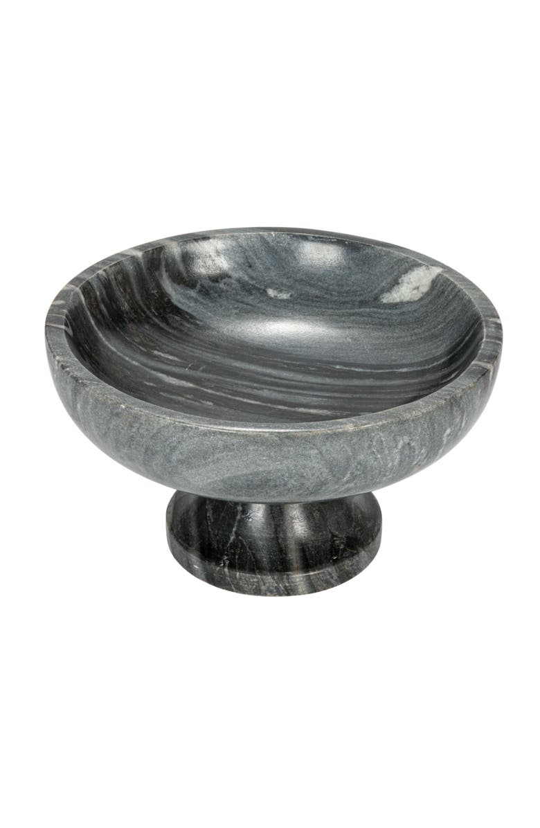 Storied Home Marble Footed Pedestal Bowl, Main, color, Grey
