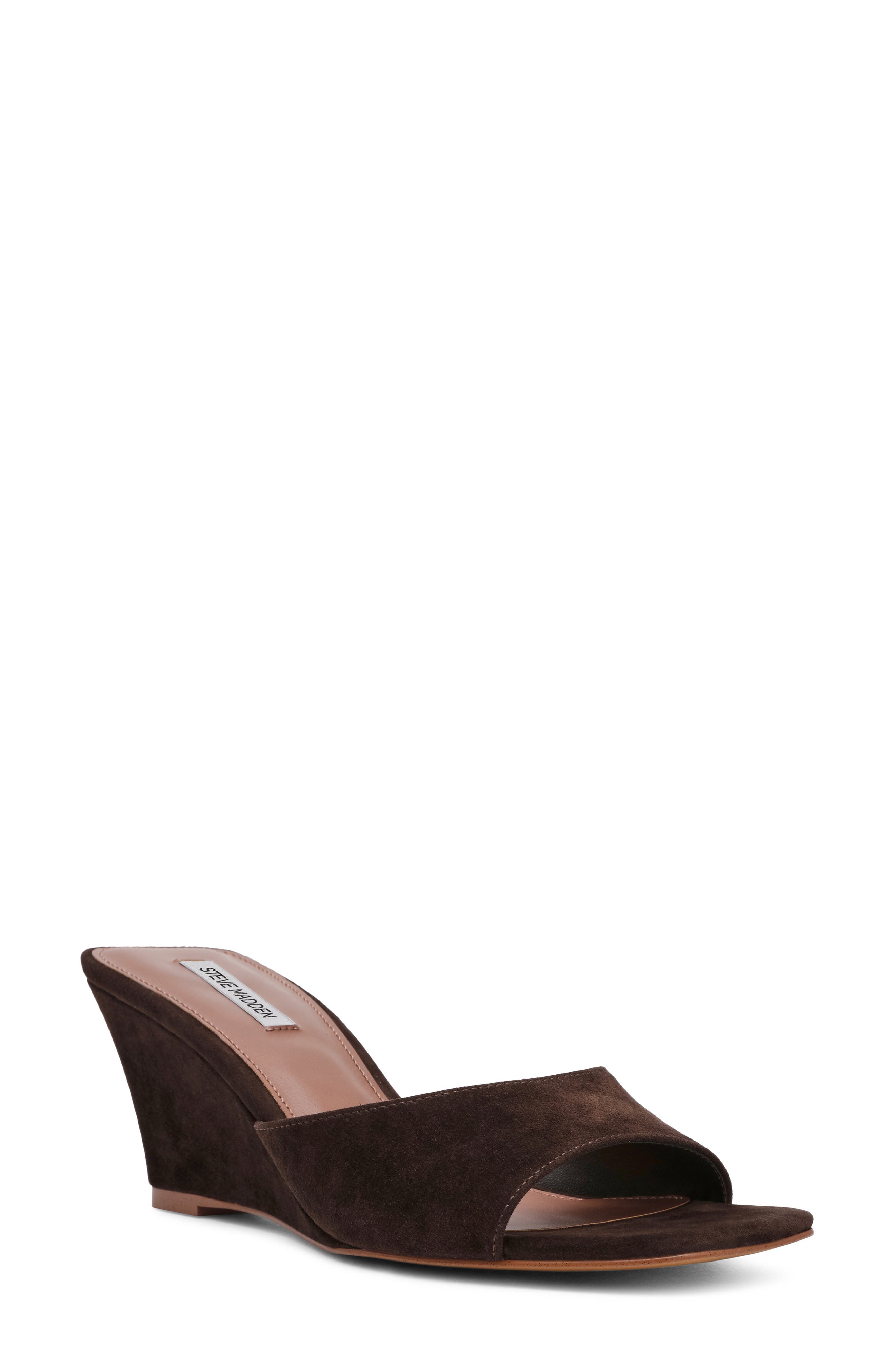 Seleste Slide Sandal, Main, color, BROWN SUEDE