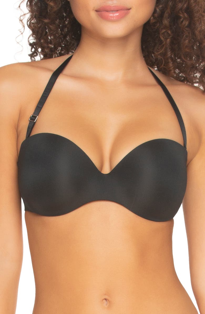 Felina Body Luxe Convertible Strapless Underwire Contour Bra, Alternate, color, Black