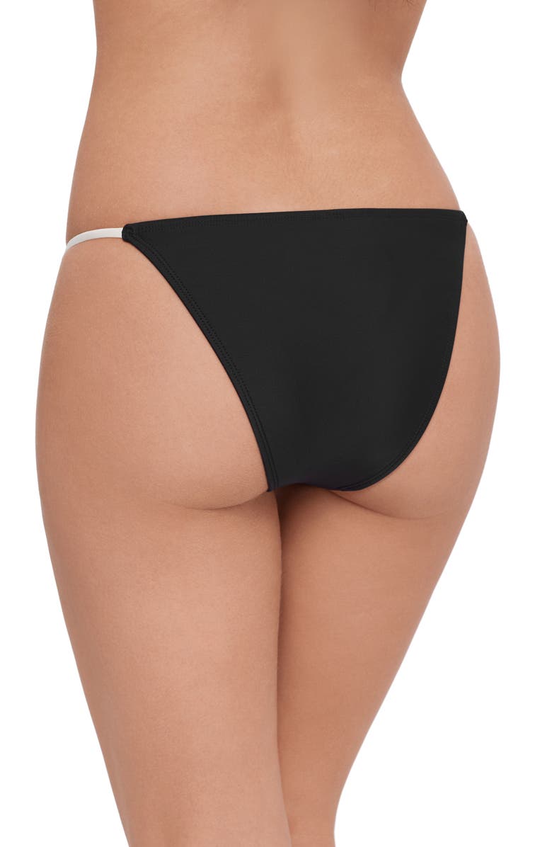 Steve Madden Chain Strap Bikini Bottoms, Alternate, color, Black/ Ivory