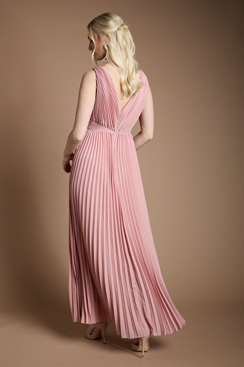 Plunge Neck Maxi Dress, Alternate, color, Antique Rose