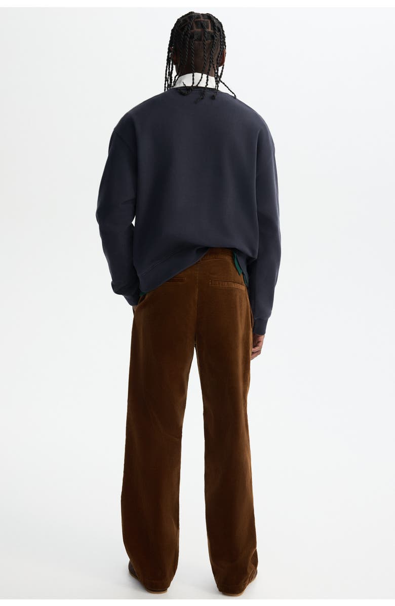 H&M Relaxed Fit Corduroy Trousers, Alternate, color, Dark Brown