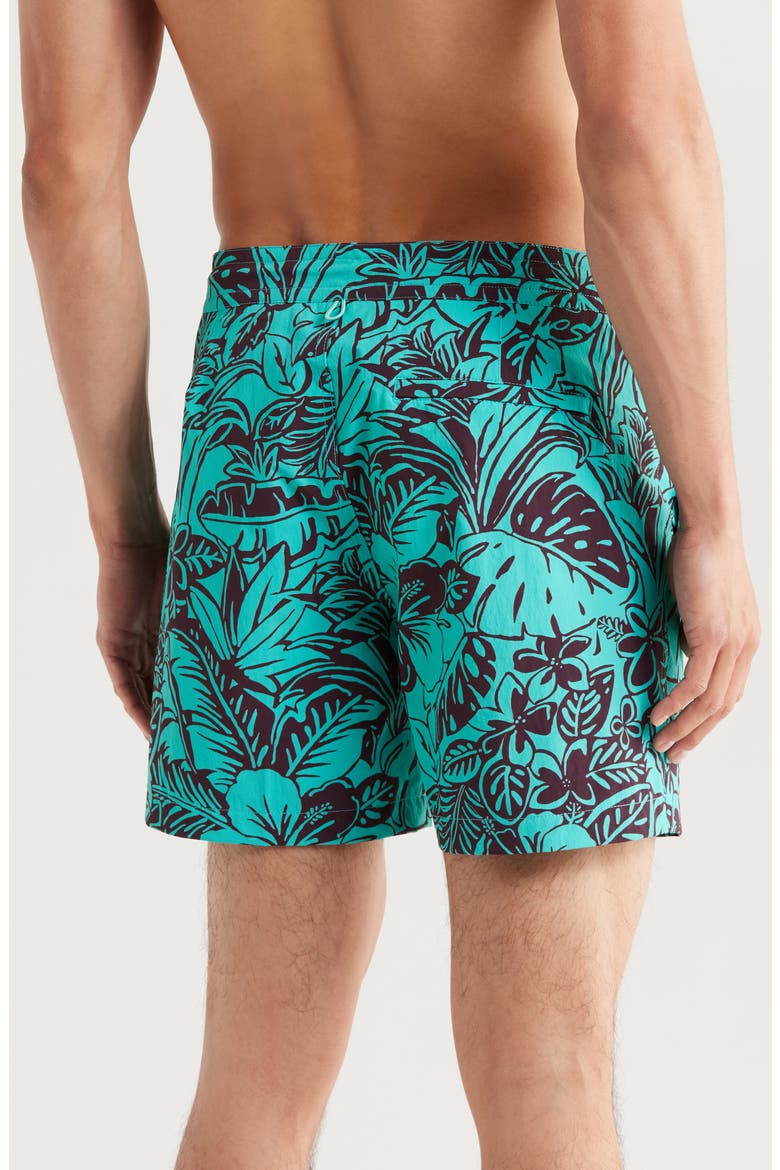 Flower Pool Swim Trunks, Alternate, color, AQUALINE