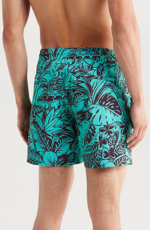 Tori Richard Flower Pool Swim Trunks In Aqualine