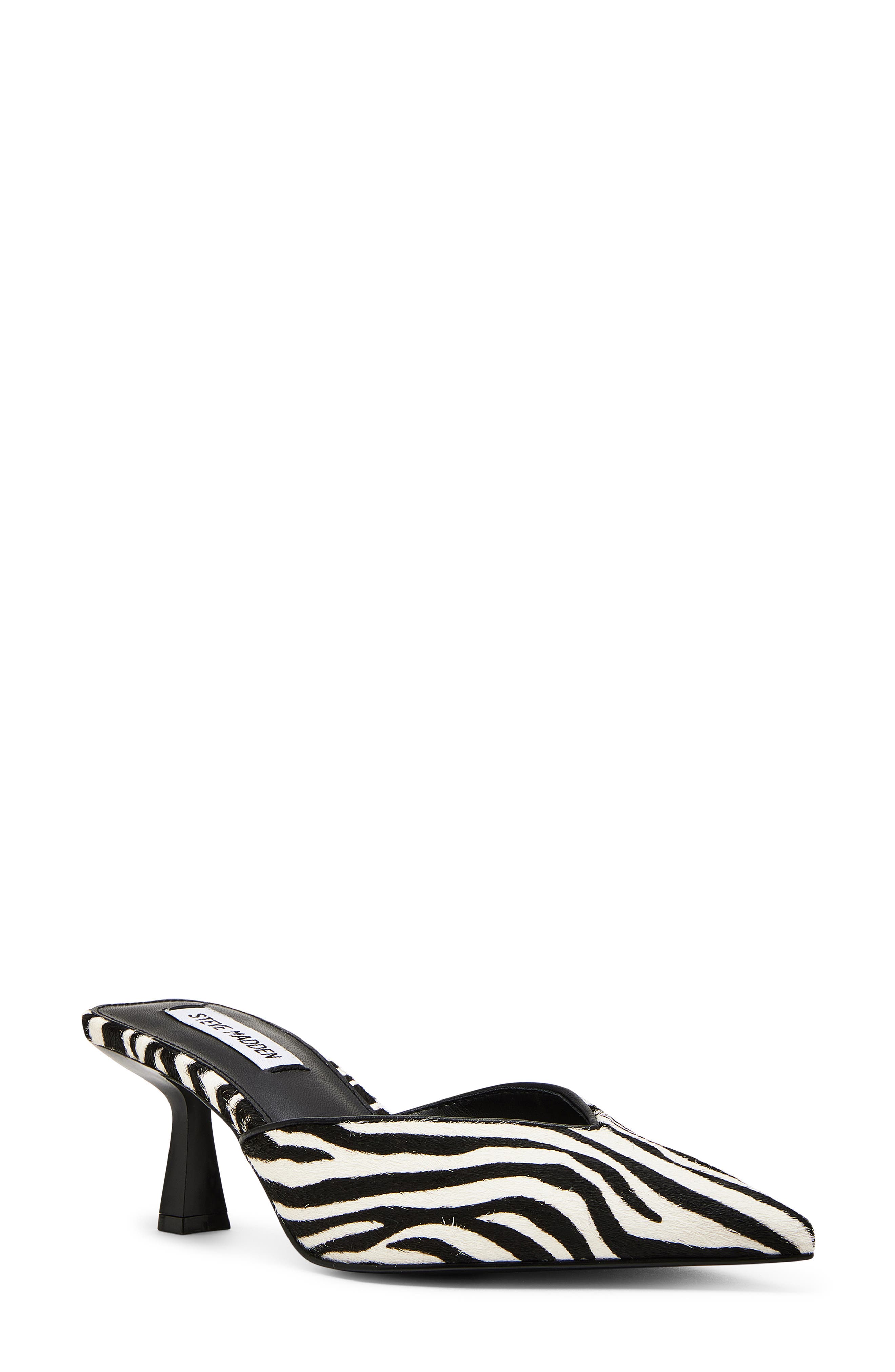 Steve Madden Mod-A Leopard Print Genuine Calf Hair Mule, Main, color, 