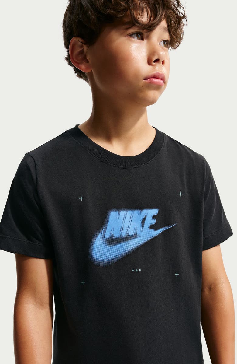 Nike Kids' Brand Read Logo Graphic T-Shirt, Alternate, color, Black/ University Blue