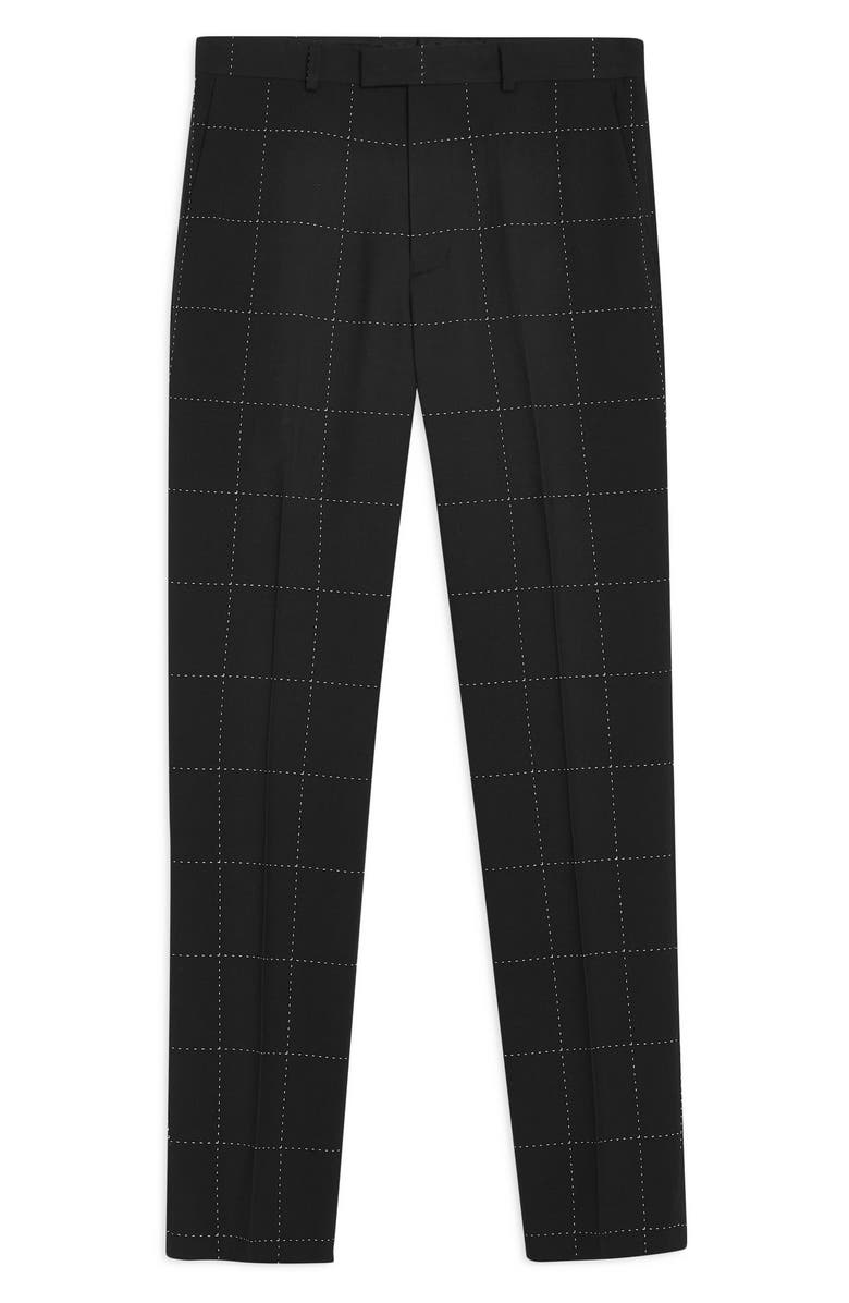 Topman Slim Fit Topstitched Suit Trousers, Alternate, color, 