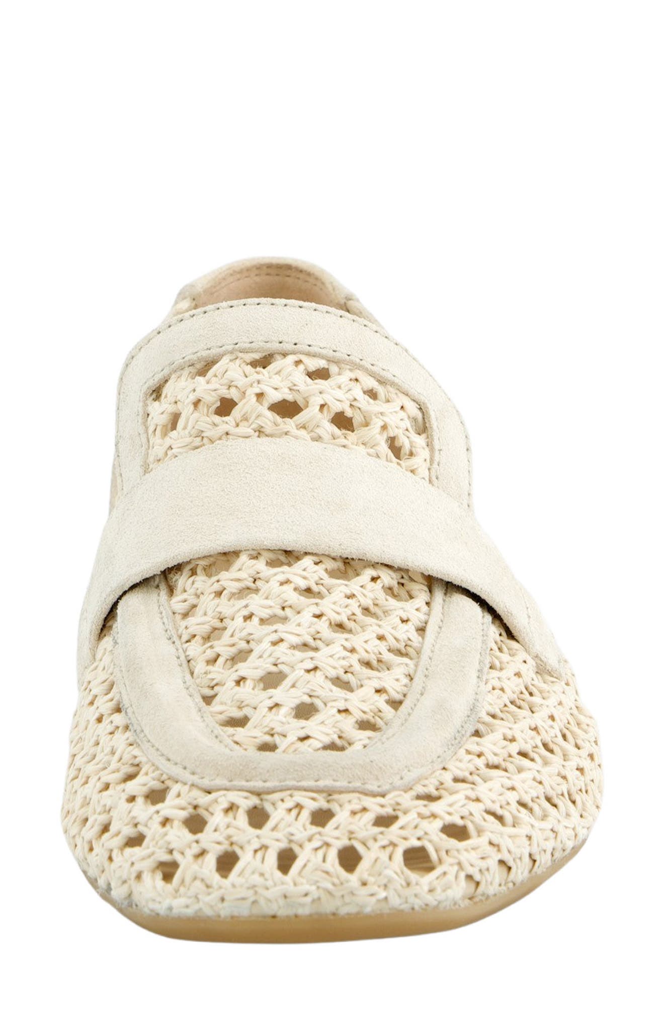 Paul Green Delta Woven Loafer, Alternate, color, Nature Shell Diva Soft Suede