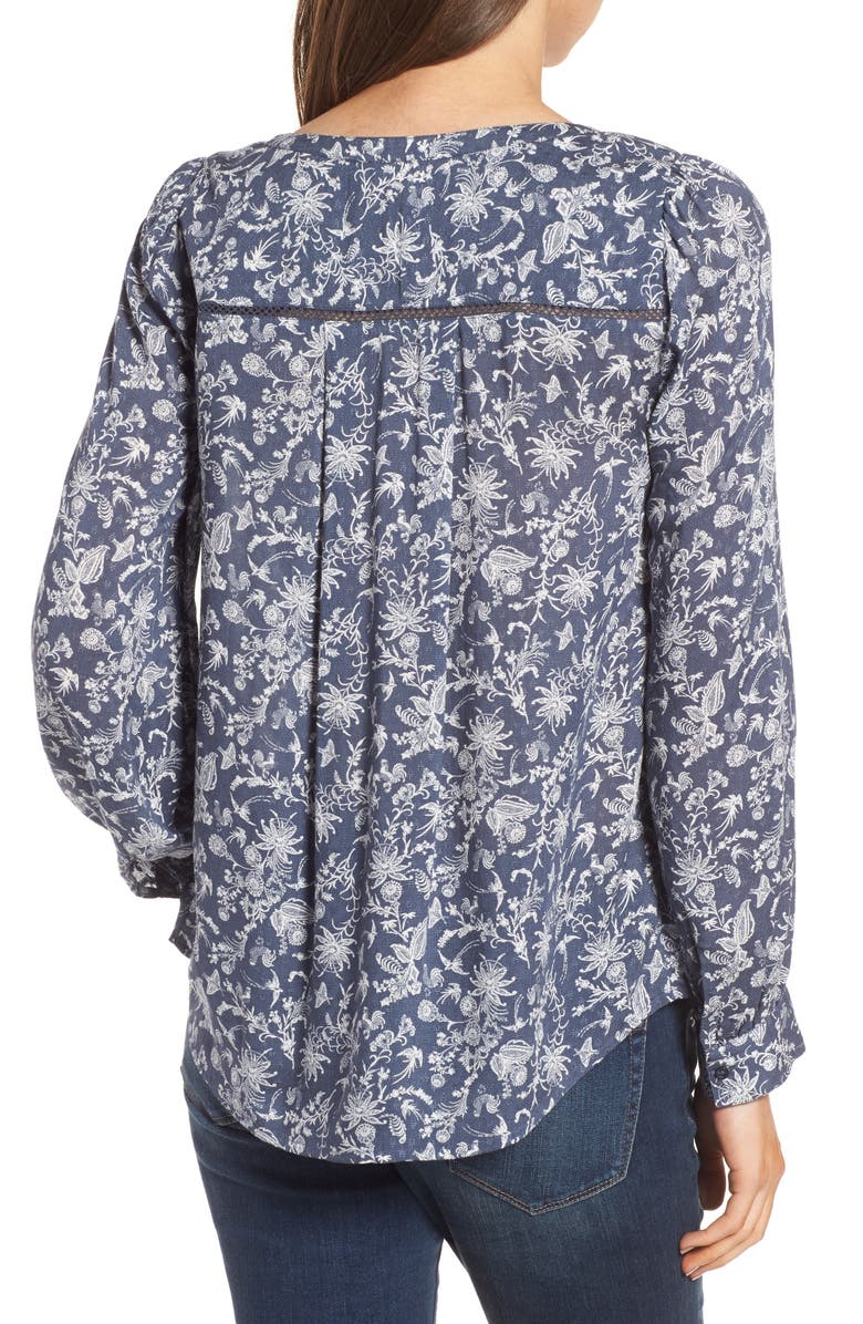 Hinge Print Popover Blouse, Alternate, color, 