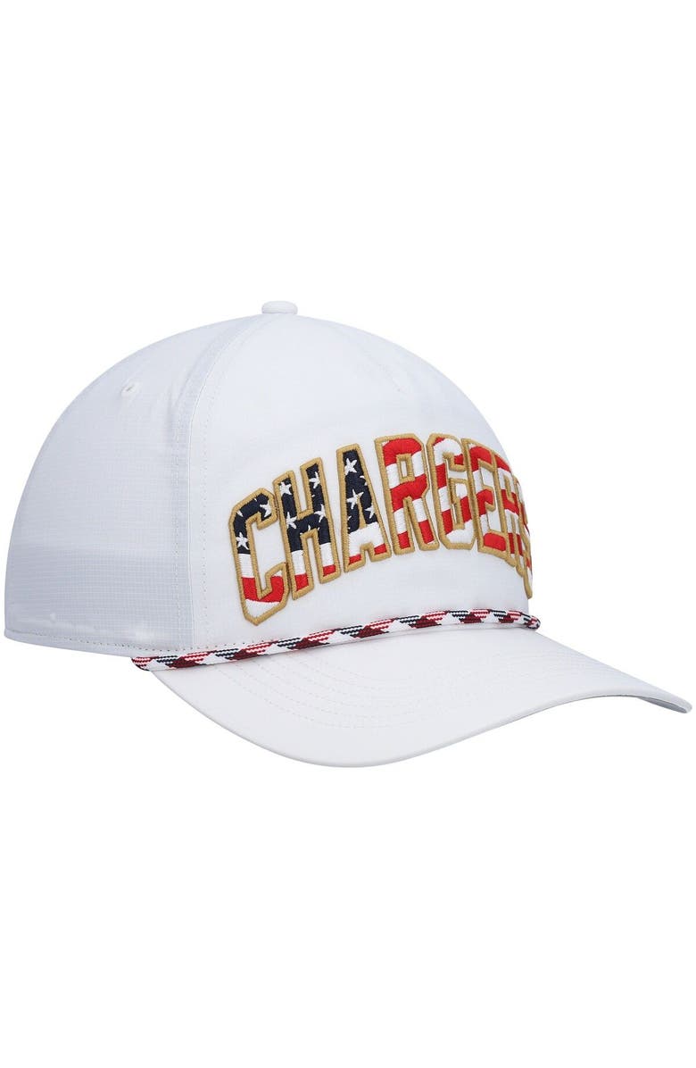'47 Men's '47 White Los Angeles Chargers Hitch Stars and Stripes Trucker Adjustable Hat, Alternate, color, 