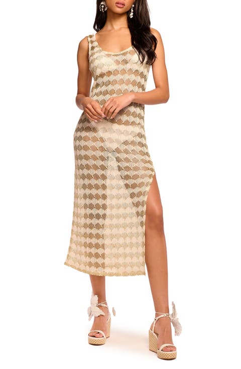 Angely Metallic Knit Cover-Up Midi Dress