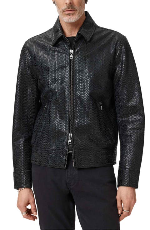 Benjamin Embossed Leather Jacket