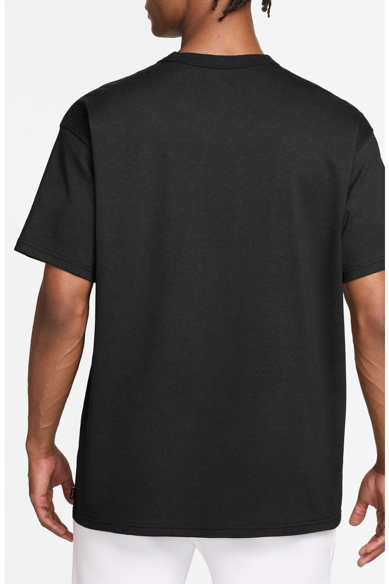 Sportswear Embroidered Swoosh Cotton T-Shirt, Alternate, color, BLACK