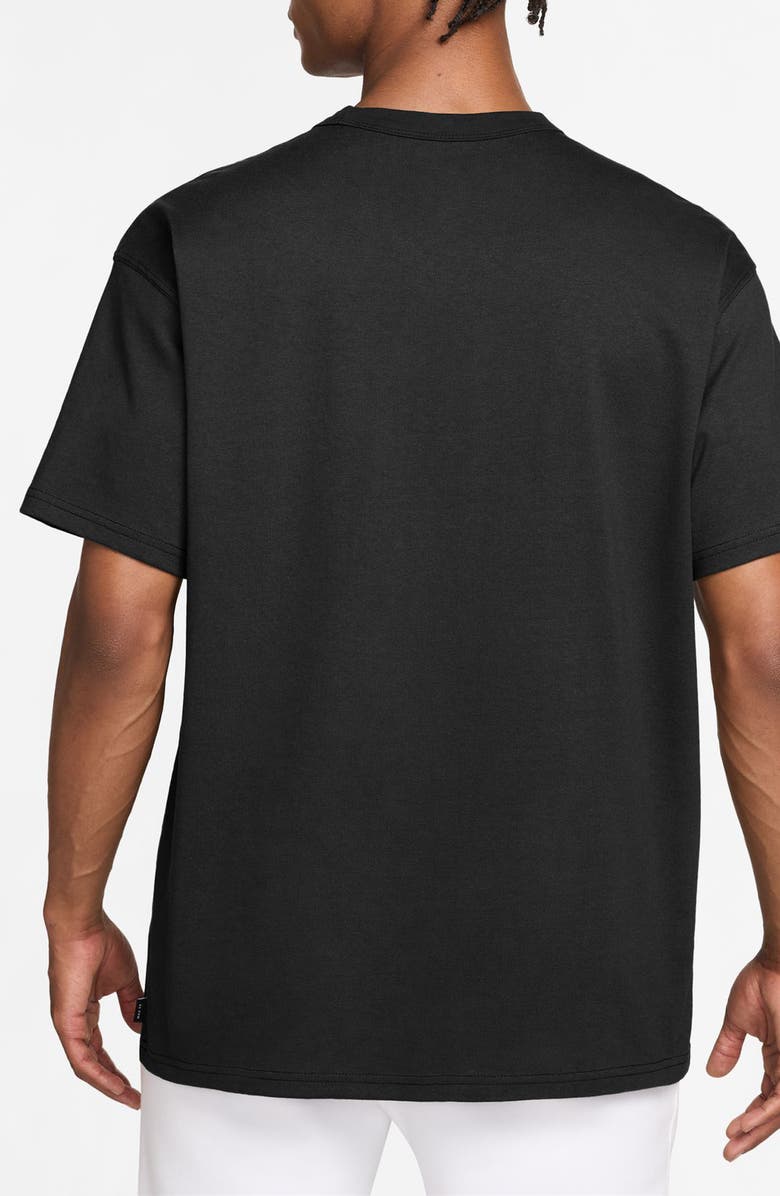 Nike Sportswear Embroidered Swoosh Cotton T-Shirt, Alternate, color, Black