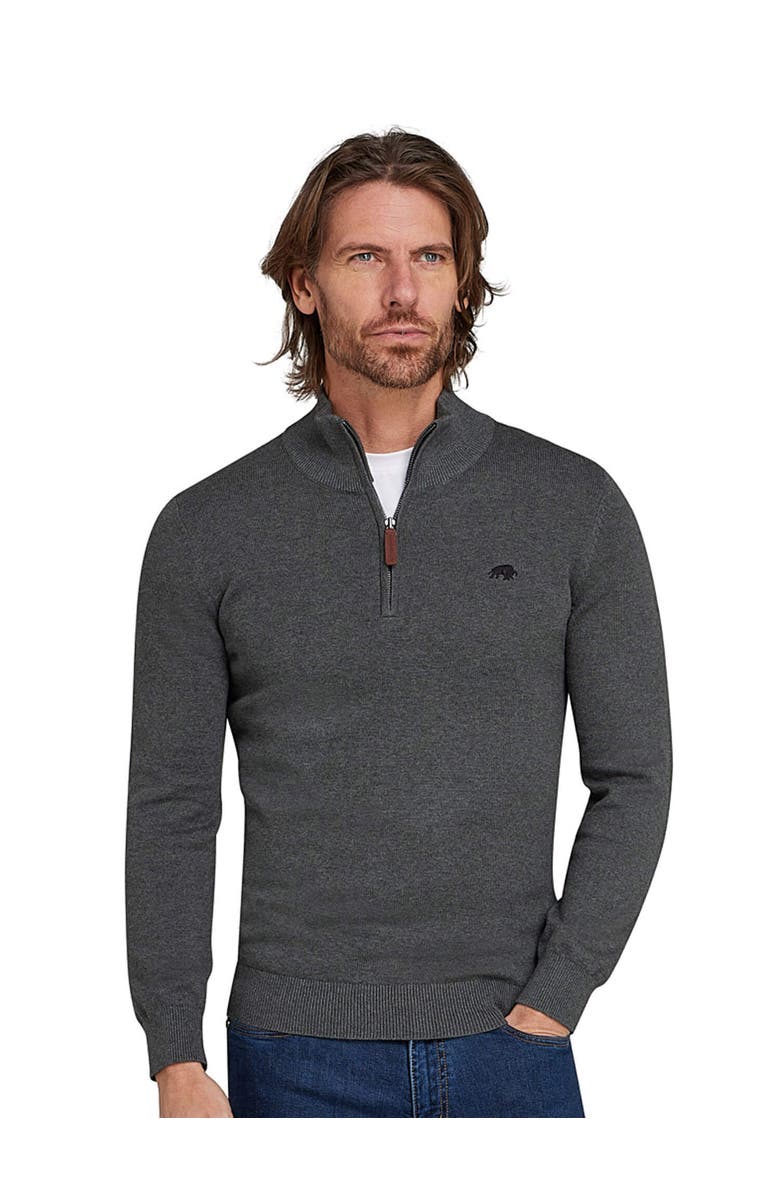 Raging Bull Quarter Zip Cashmere Blend Sweater, Main, color, Charcoal