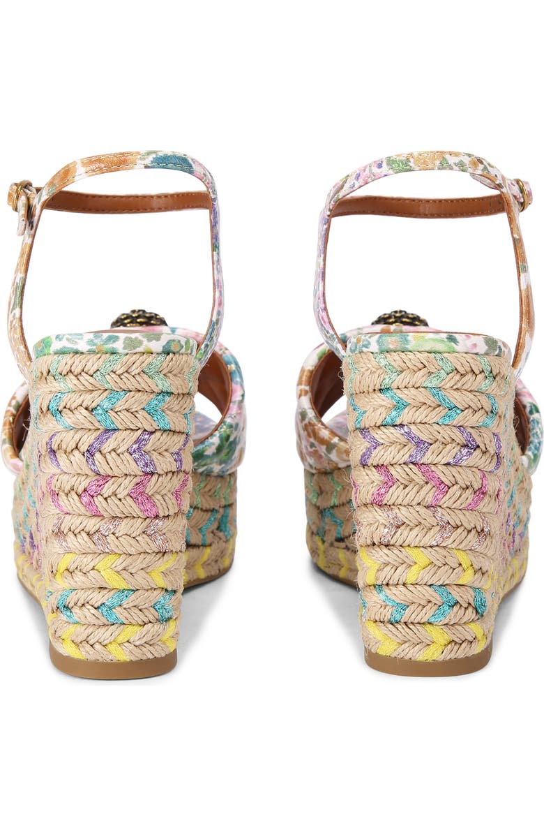 Kurt Geiger London Floral Couture Kensington Espadrille Ankle Strap Platform Wedge Sandal, Alternate, color,