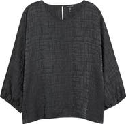 Eileen Fisher Textured Silk Dolman Sleeve Top