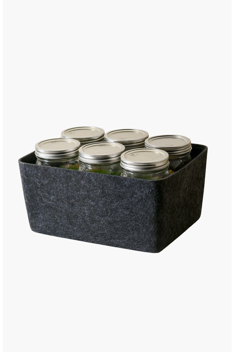 The Sculpted Bin - Wide, Main, color, Carbon - Set of 3