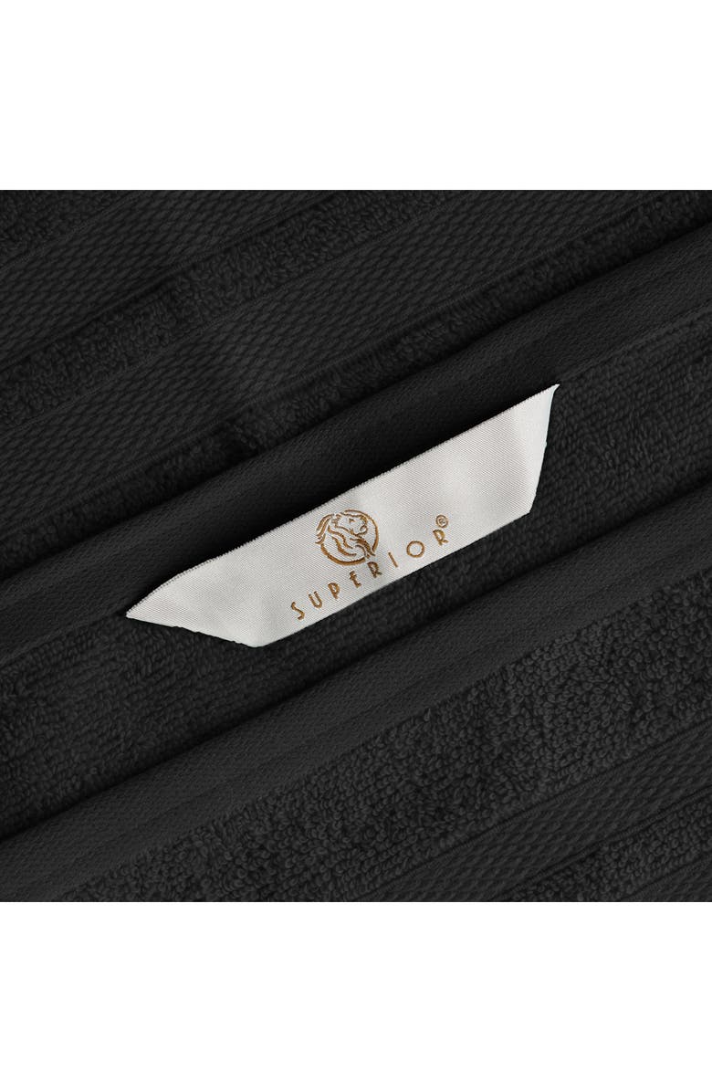 Superior Solid Cotton 6-Piece Towel Set, Alternate, color, Black