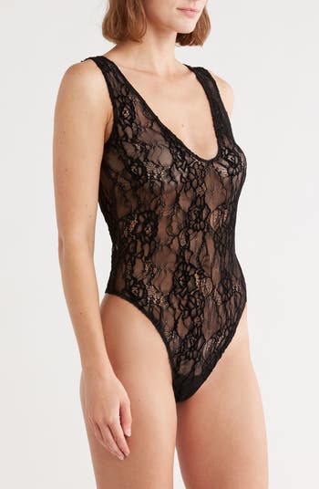 Lace Deep V-Neck Bodysuit