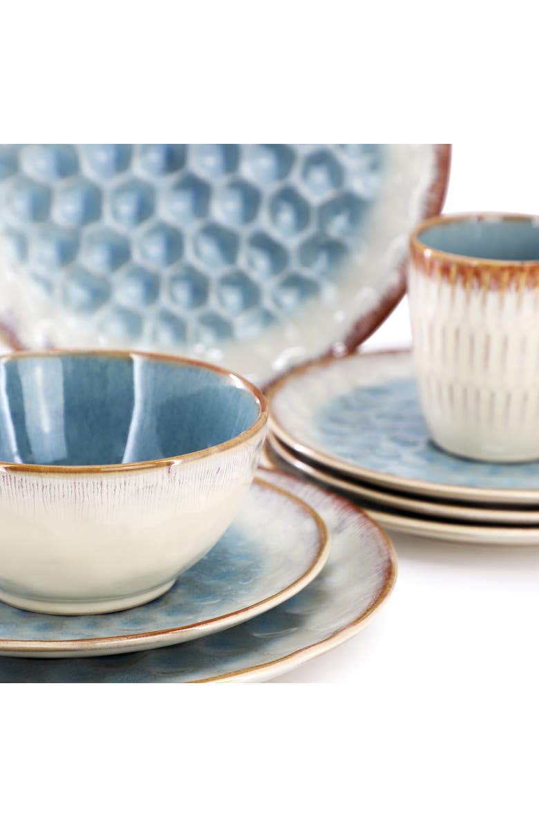 Elama Leann 16 Piece Stoneware Dinnerware Set, Alternate, color, Beige