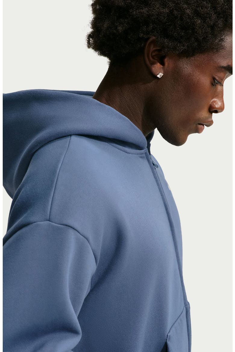 Solo Swoosh Full Zip Fleece Hoodie, Alternate, color, DIFFUSED BLUE/ SAIL