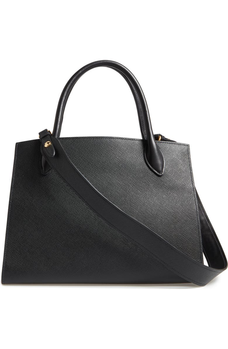 Prada Large Monochrome Saffiano Leather Satchel, Alternate, color,