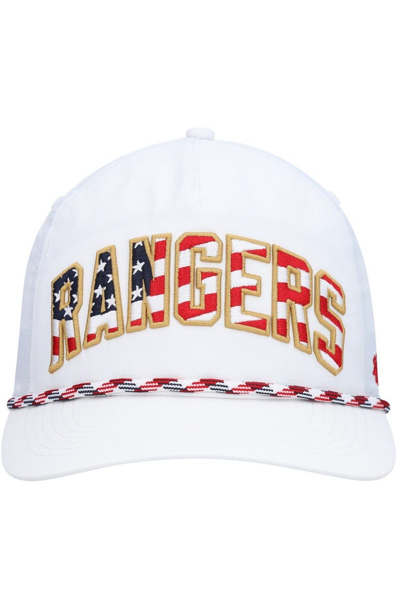 '47 Men's '47 White Texas Rangers Flag Flutter Hitch Snapback Hat, Alternate, color, 