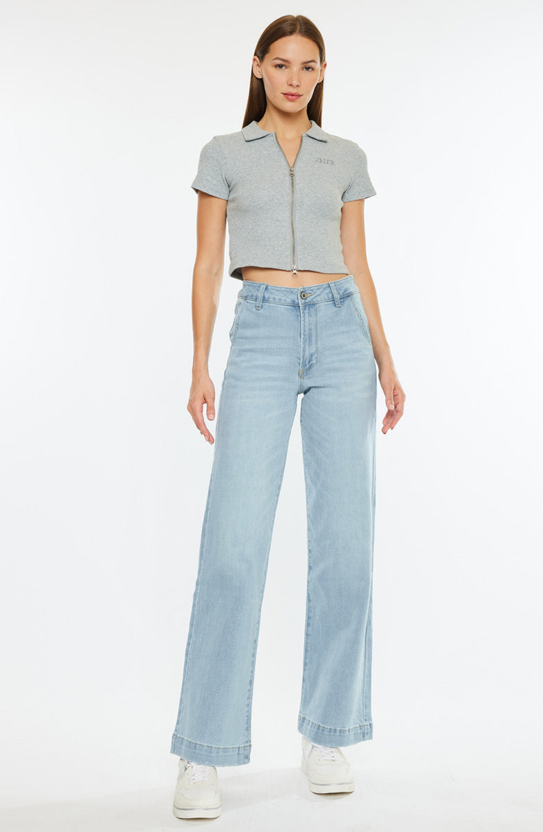 KanCan Celine Ultra High Rise Wide Leg Jeans, Alternate, color, Light Wash