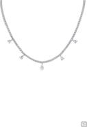 CZ by Kenneth Jay Lane Round & Pear Cut Cubic Zirconia Station Necklace