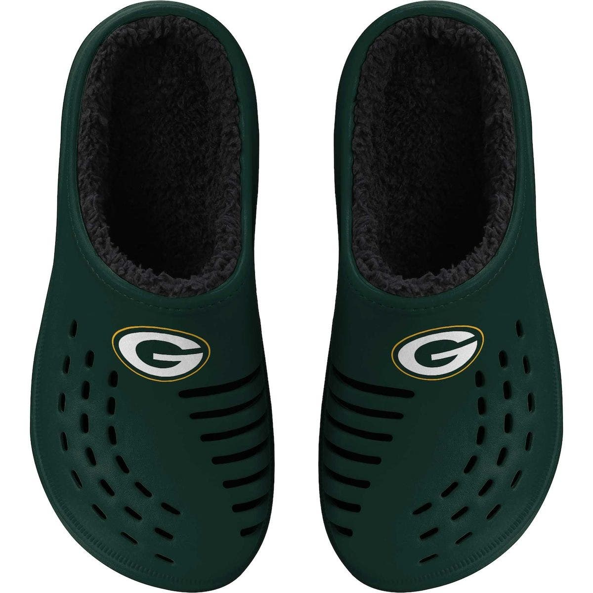 FOCO Men's FOCO Green Bay Packers Big Logo Sherpa-Lined Clog Slippers, Main, color, 