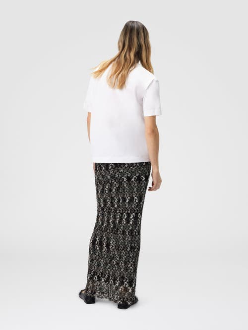 Missoni Short Sleeve T-shirt With Knit Insert And Logo In White