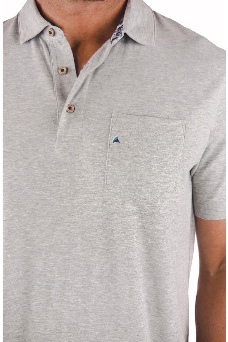 Stretch Cotton Slub Jersey Polo, Alternate, color, GREY HEATHER