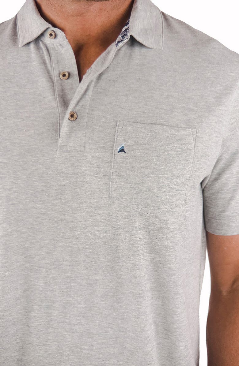Tailor Vintage Stretch Cotton Slub Jersey Polo, Alternate, color, Grey Heather