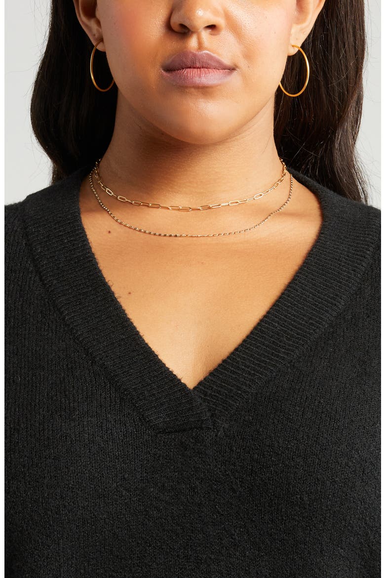 Oversize V-Neck Sweater, Alternate, color, BLACK