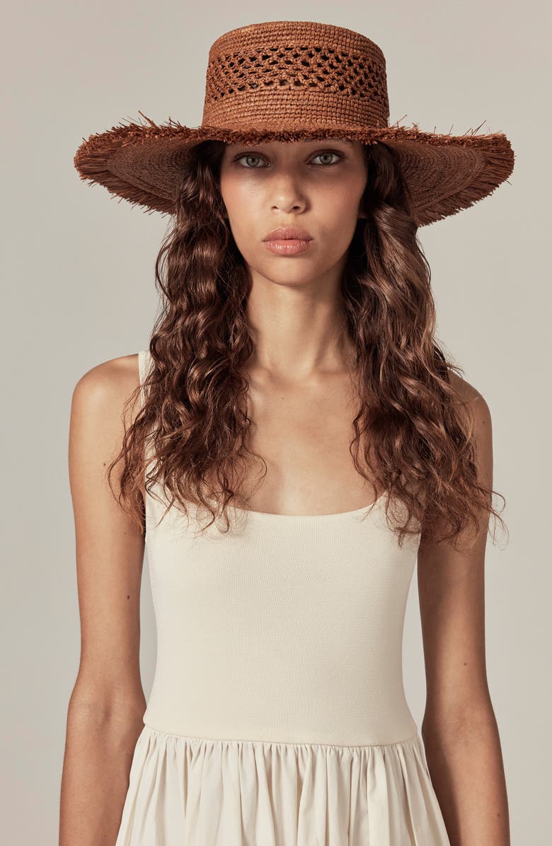 Helen Kaminski Ivy Raffia Boater, Alternate, color, Nutshell